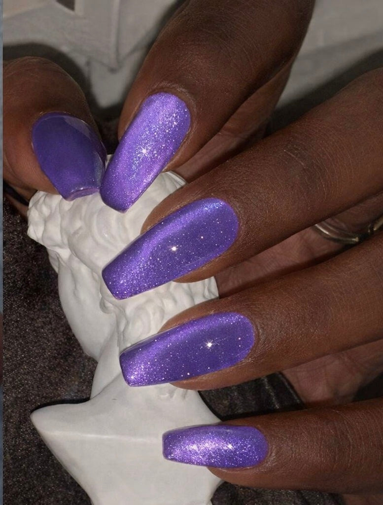 Purple Cat Eye Press On Nails