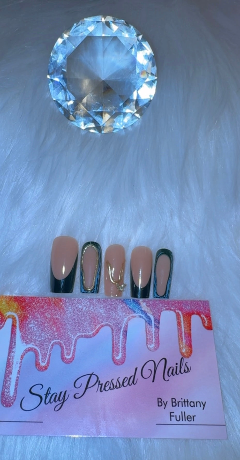 Square 3D Abstract French Press On Nails