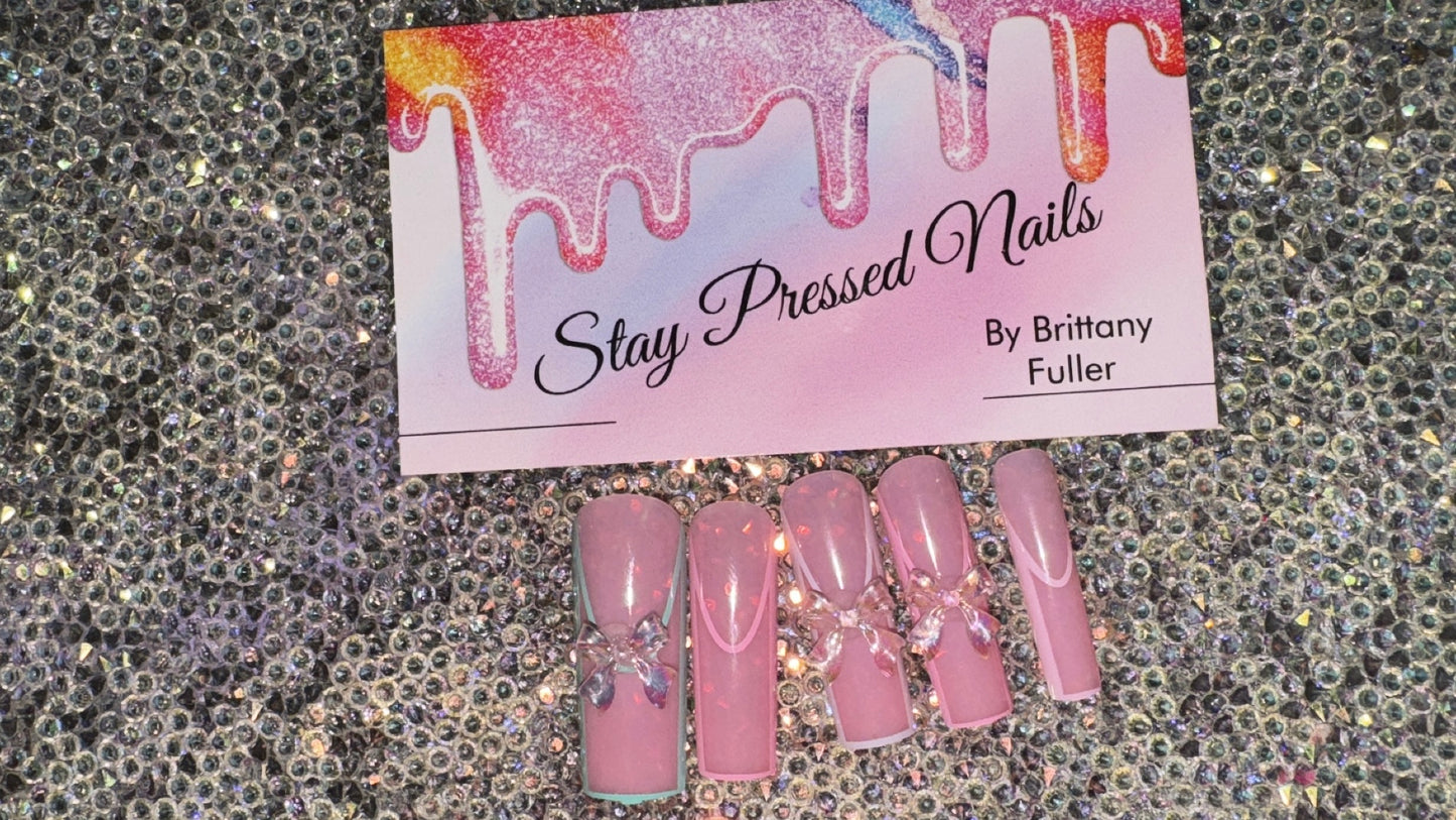 Sheer Pink Outline with Bow