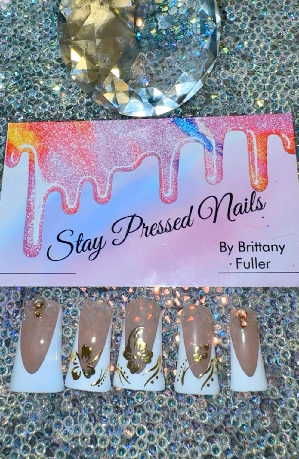 French Gold Hawaiian Duck Press On Nails
