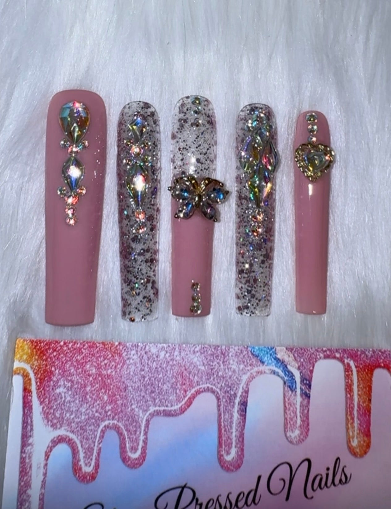Glitter Me This Press On Nails Size Large (Ready to ship)
