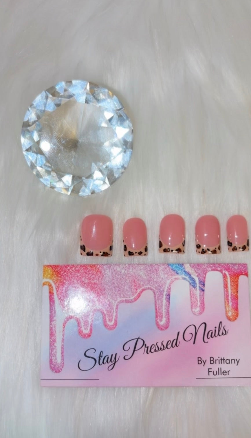 Cheetah Print Short Square Nails Size Large