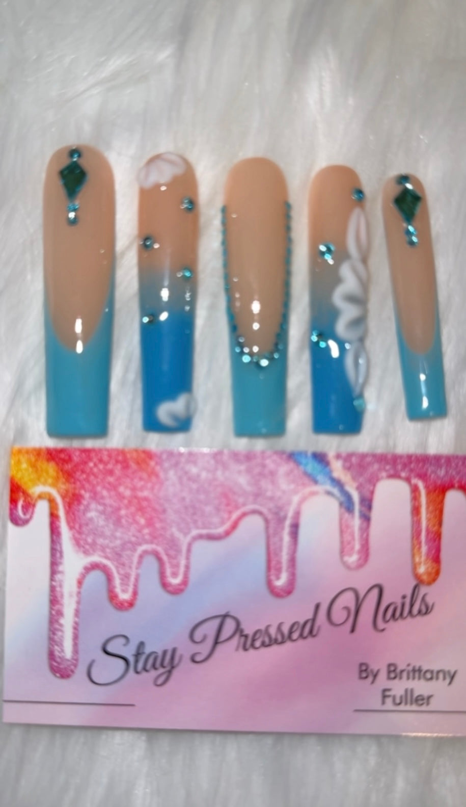 I’m Feeling Blue Press On Nails Size Large