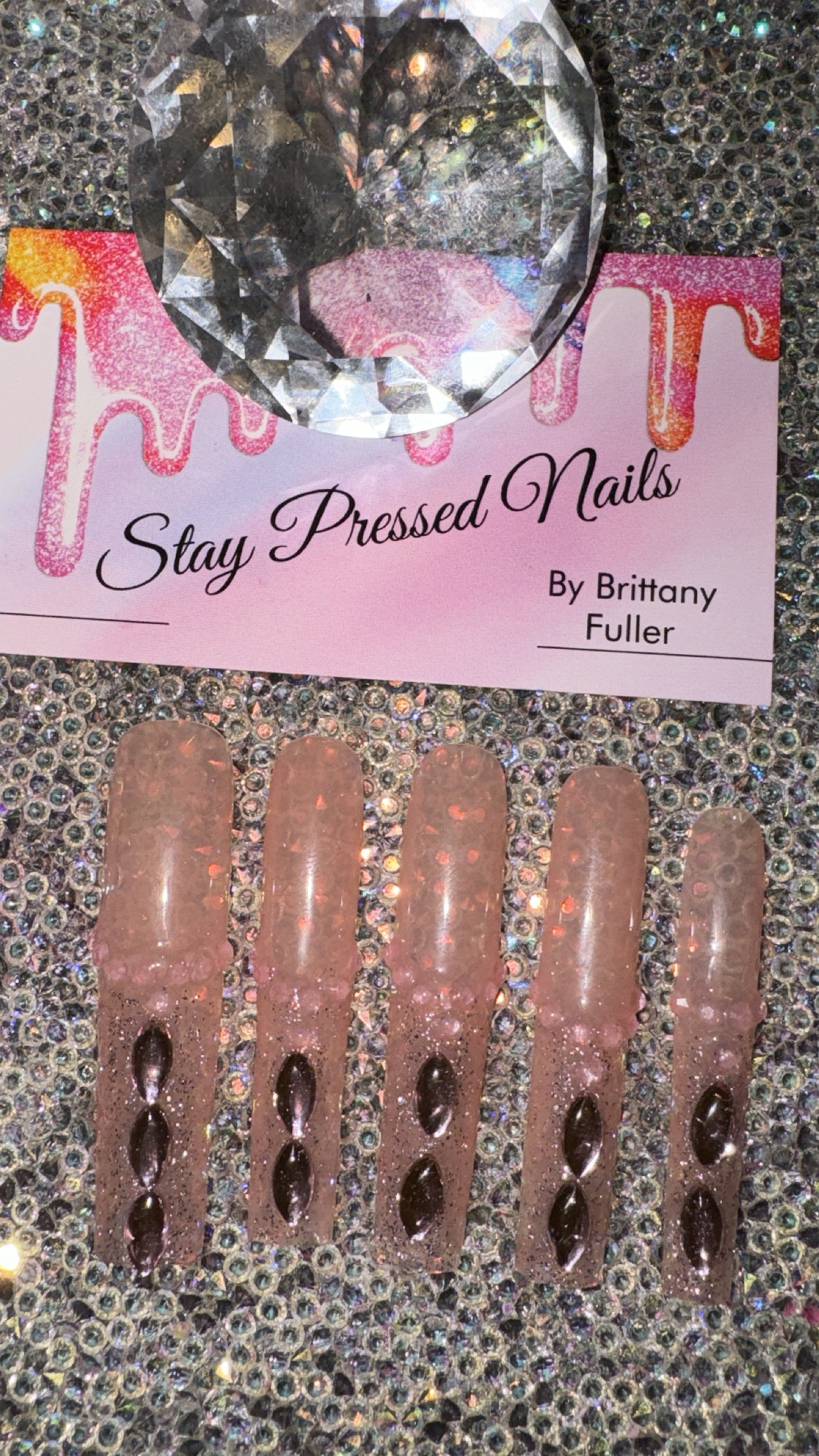 Pink Nude Glitter & Bling size Medium