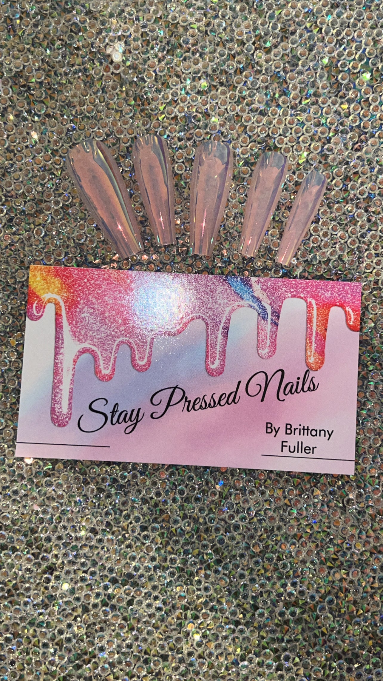 Light Pink Chrome Press On Nails