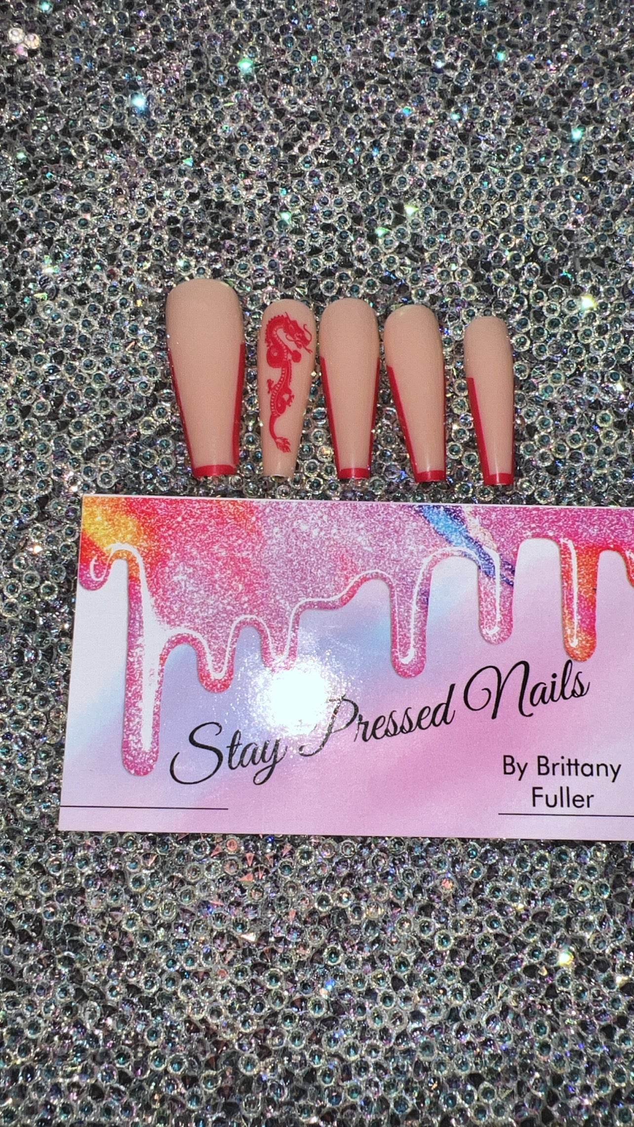 Nude & Tan Chinese Press On Nails