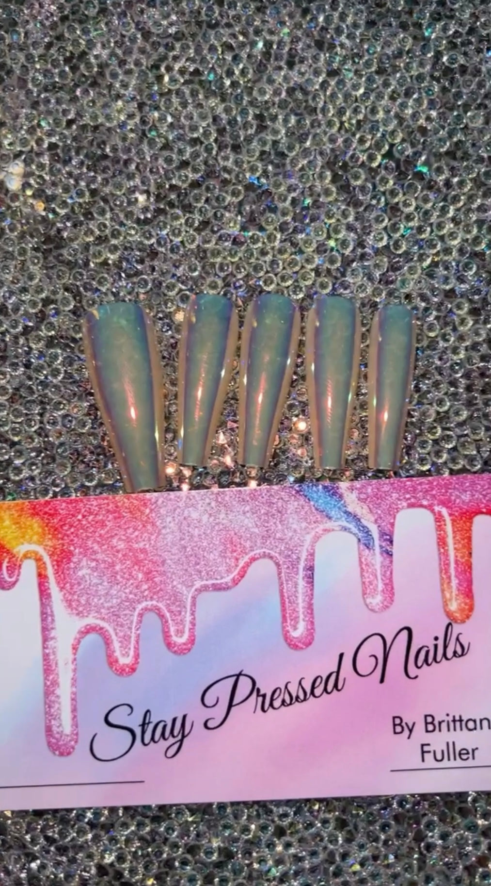 Light Orange Chrome Press On Nails