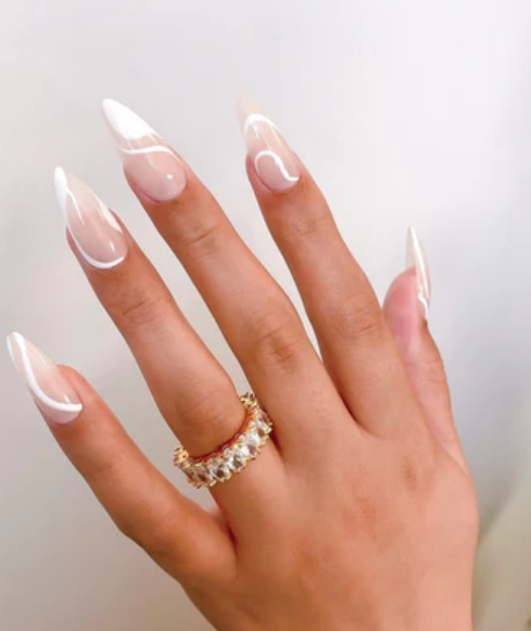 white almond nails
