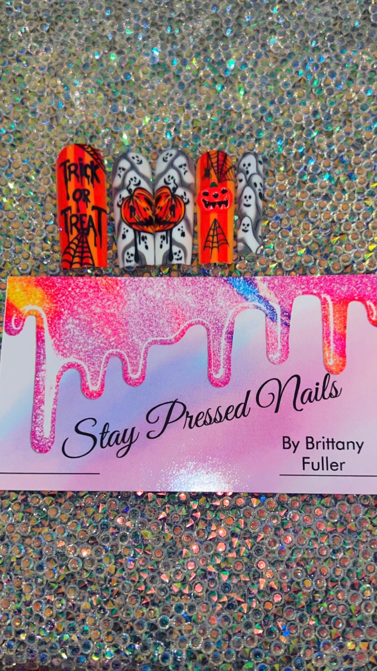 Halloween Pumpkin Press On Nails