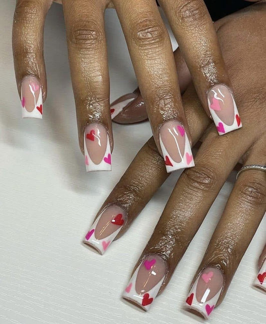 Short French Valentine Press On Nails