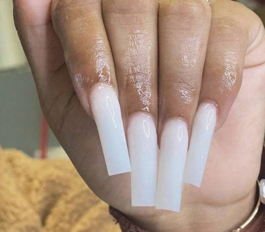 Milky White XXL Square Press On Nails