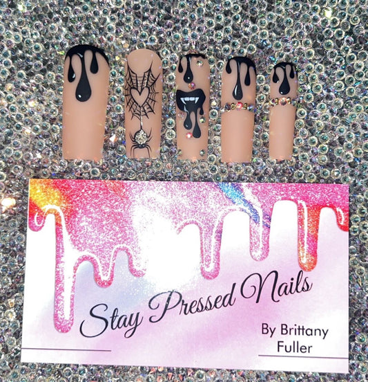 Halloween Drip Press On Nails