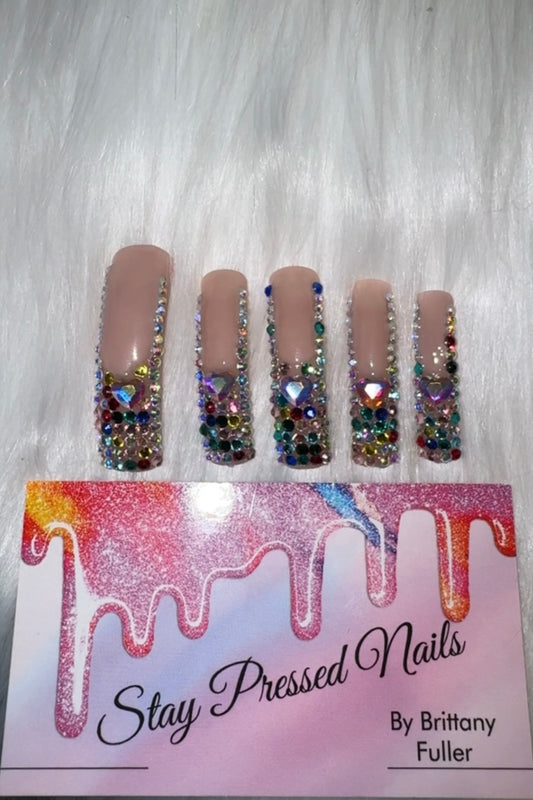 Curved Bling Icy Girl Press On Nails