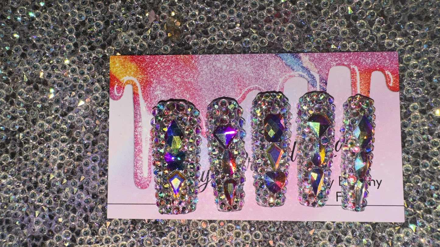 Bling Bling Square Press On Nails Size Medium