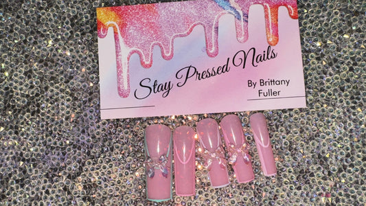 Sheer Pink Outline with Bow