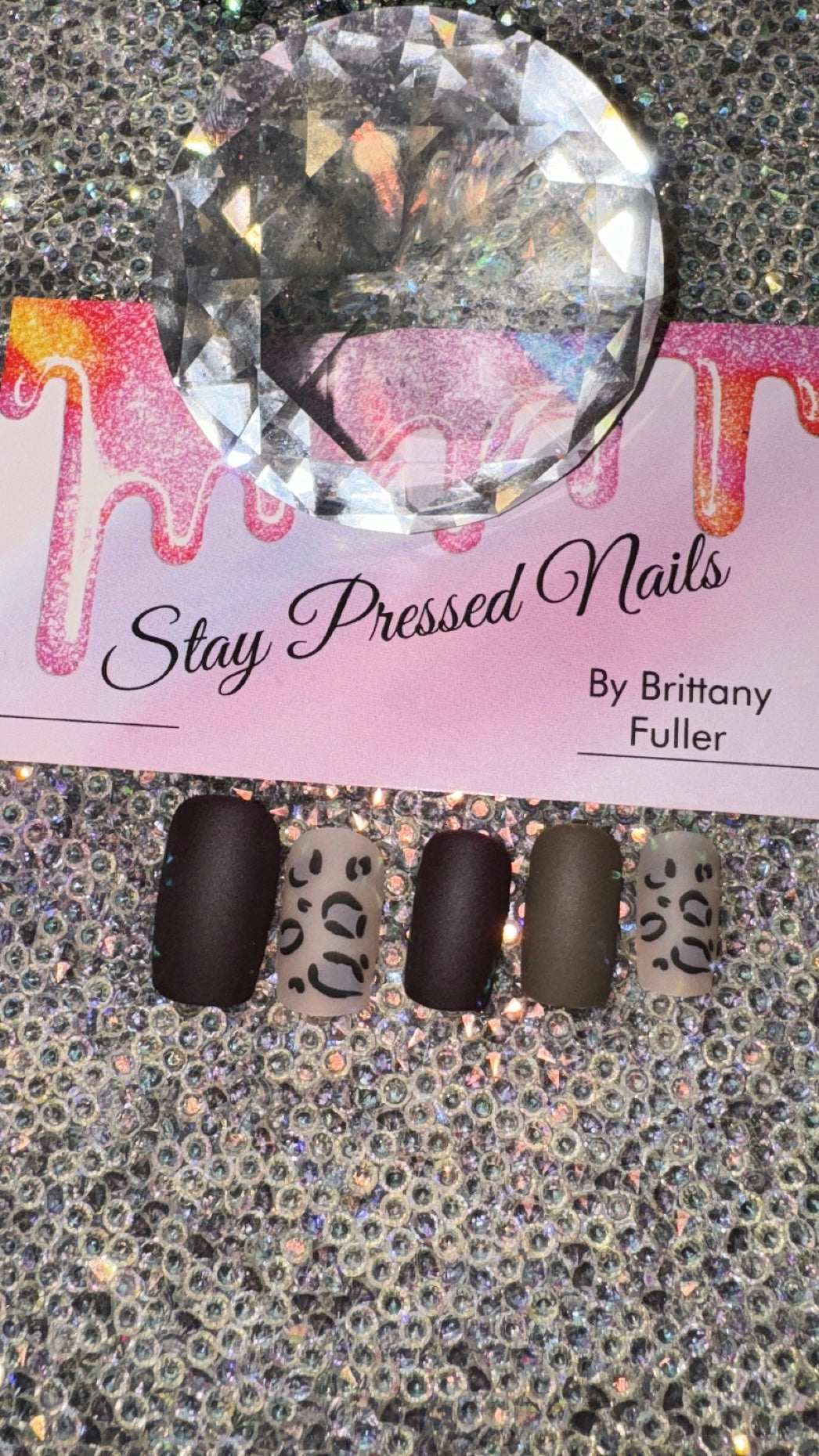 Short Square Cheetah Press On Nails