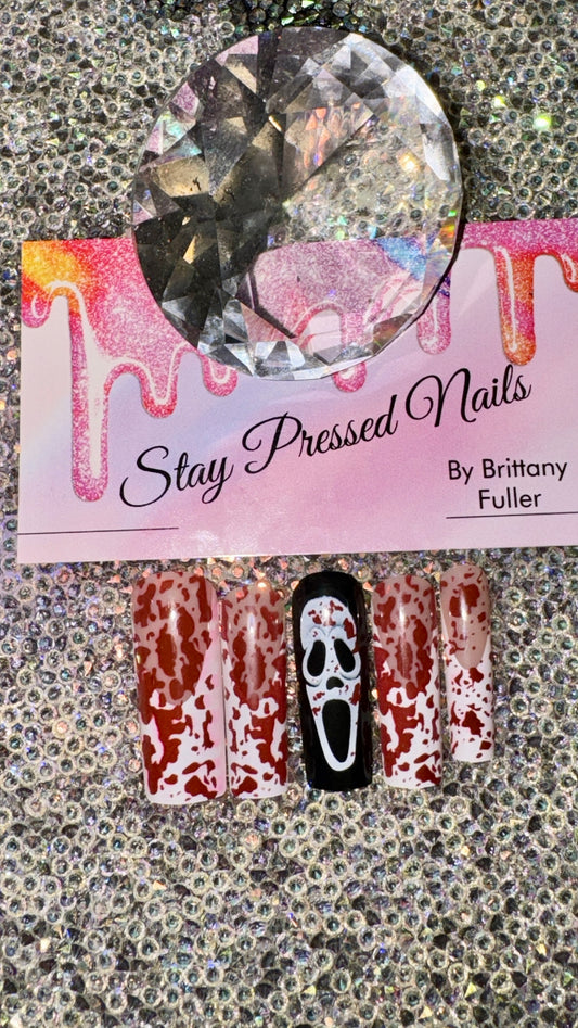 Scream Halloween Press On Nails