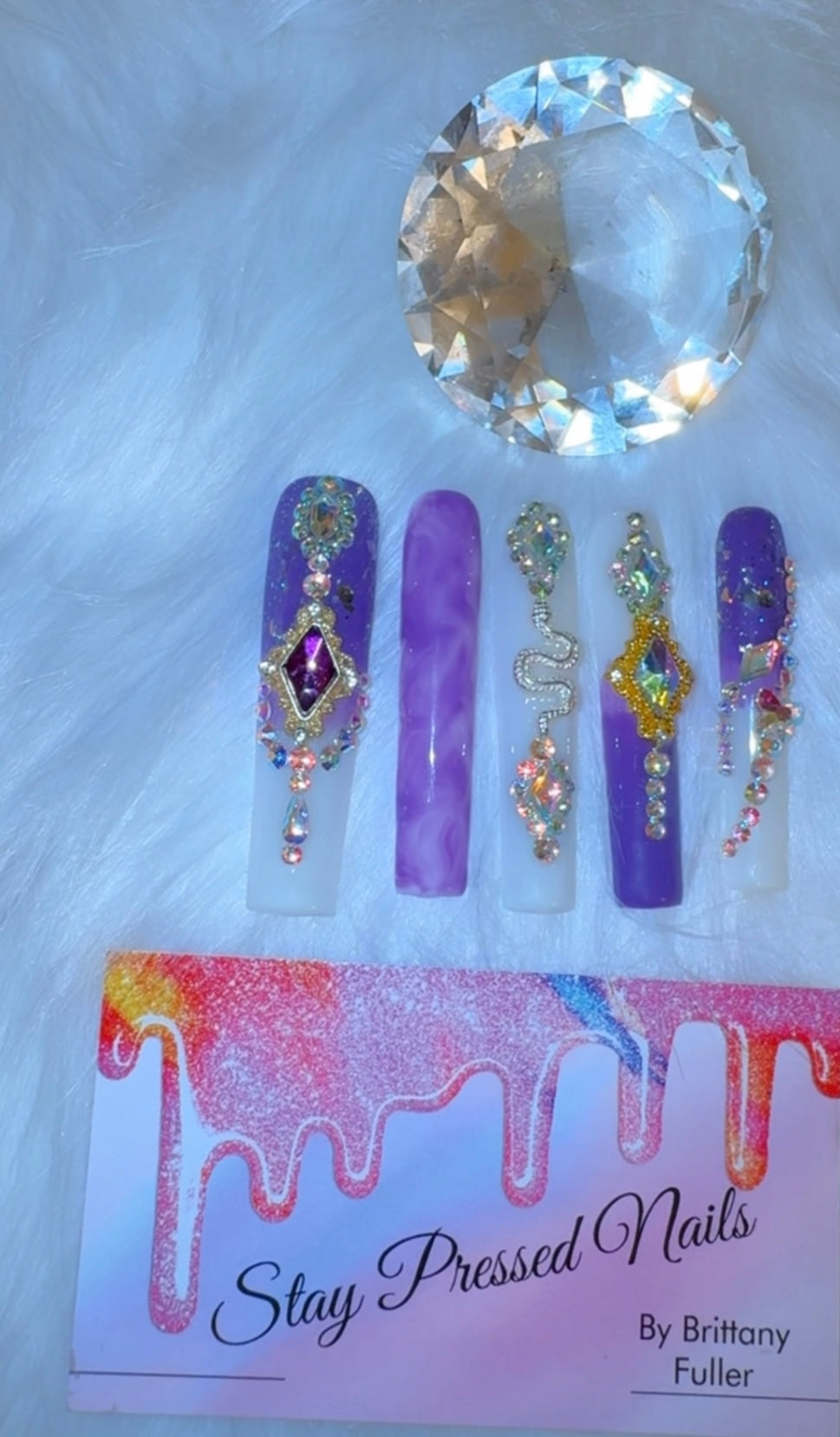 Purple Royalty Press On Nails Size Medium