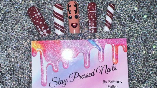 Rudolph Christmas Press On Nails