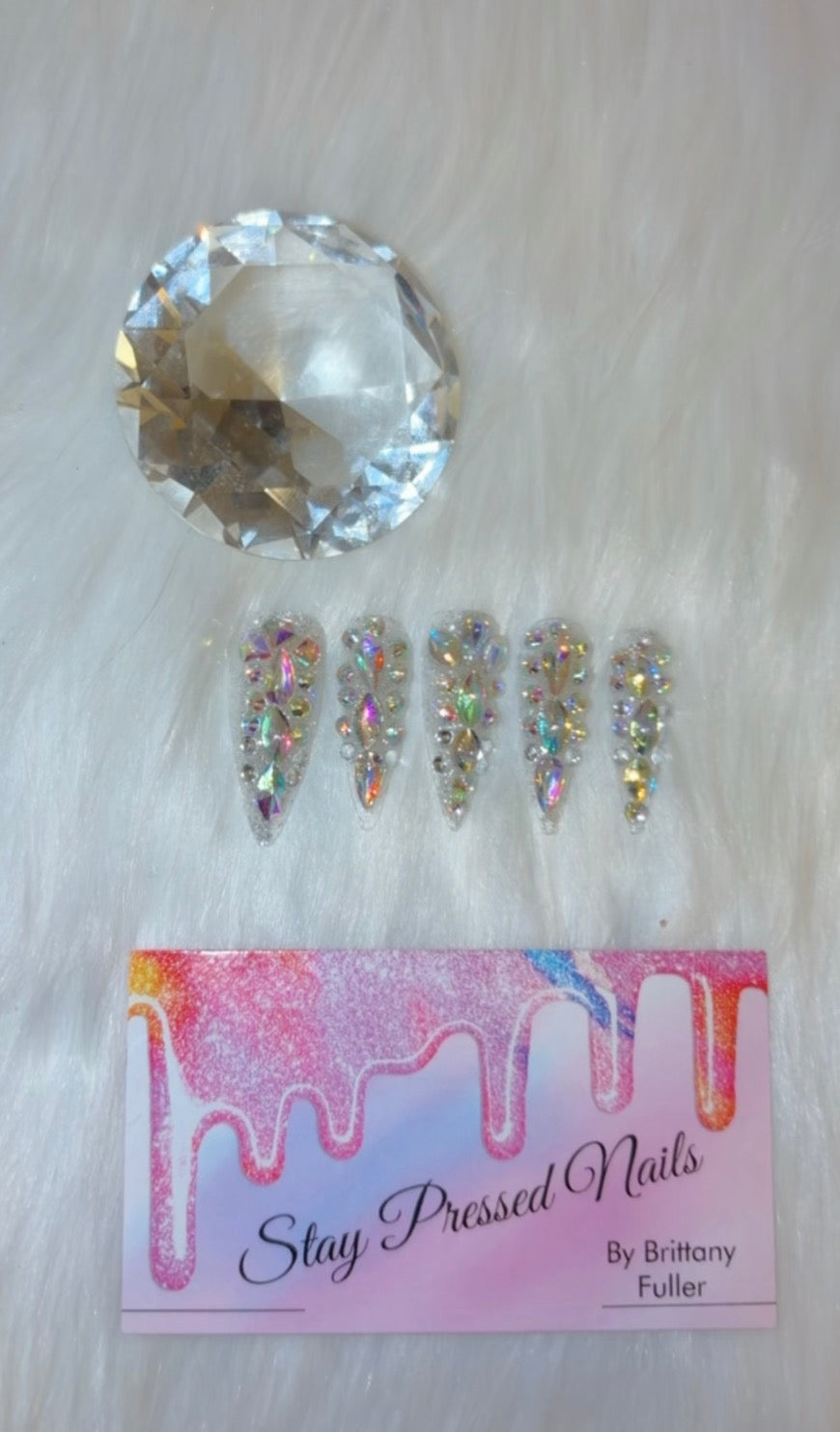 Glitter & Bling Stiletto Press On Nails Size Large