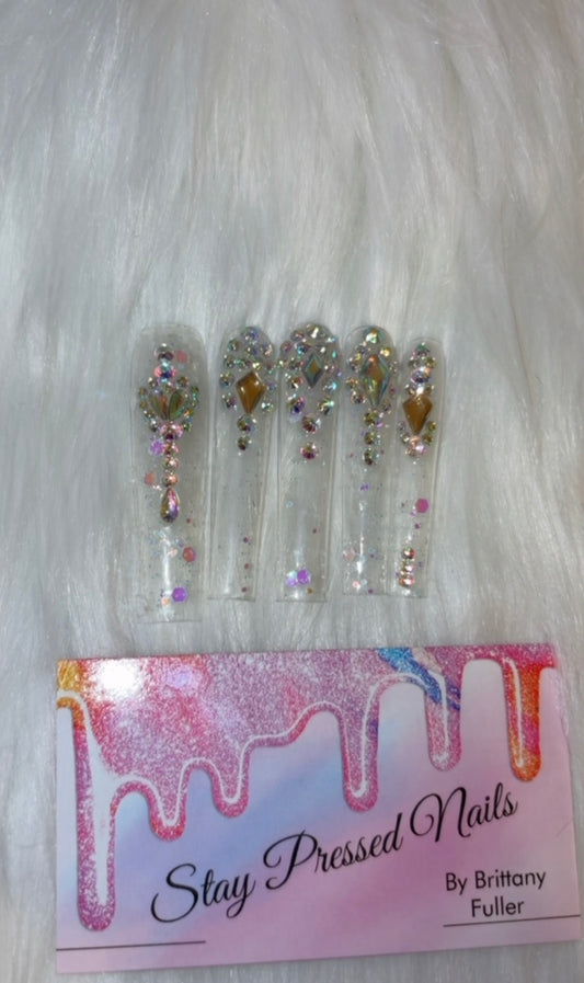 Sheer Bling Press on Nails Size Large