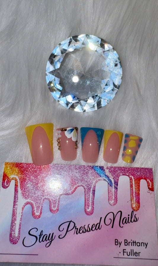 Blue & Yellow Duck Nails