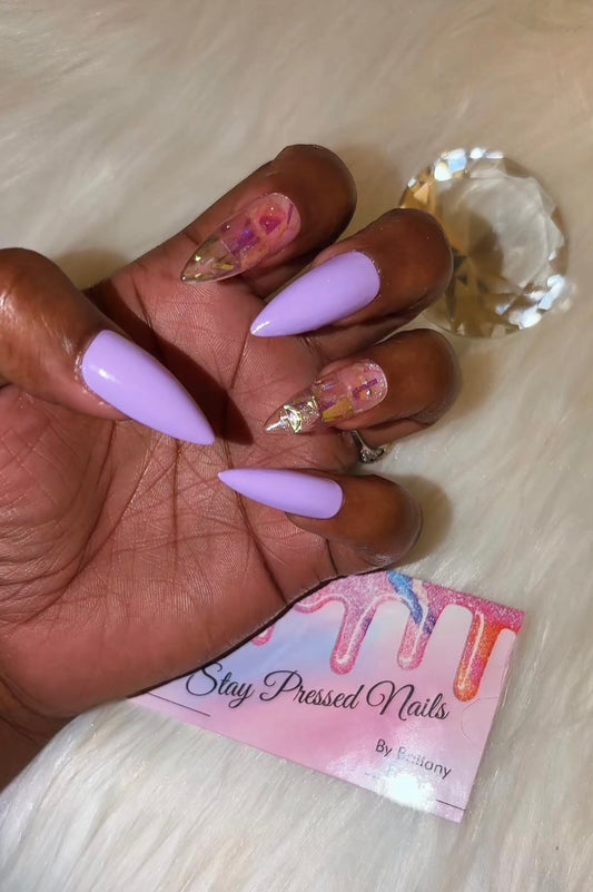 Light purple Mosaic Press On Nails