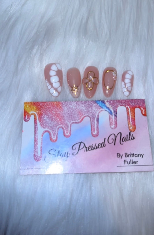Blooming Almond Press On Nails Size Large