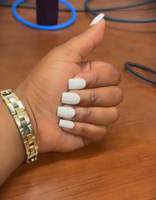 Short Porcelain Fine Square Nails