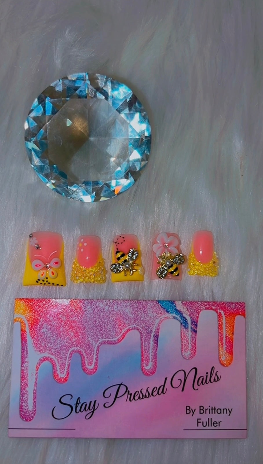 Yellow Duck Bee 🐝 Press On Nails Size Large
