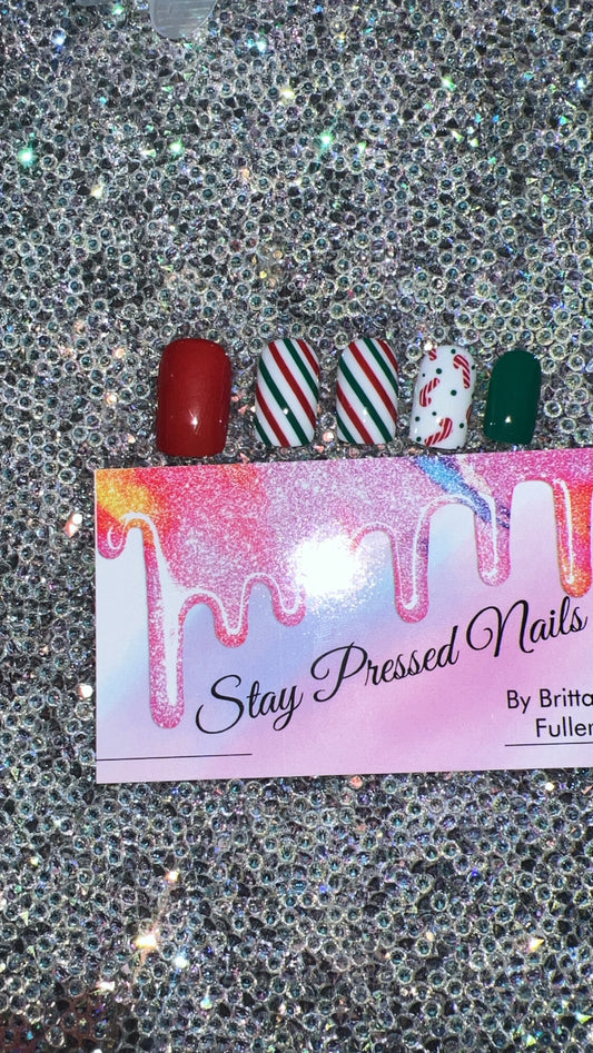 Christmas Candy Candy Press On Nails