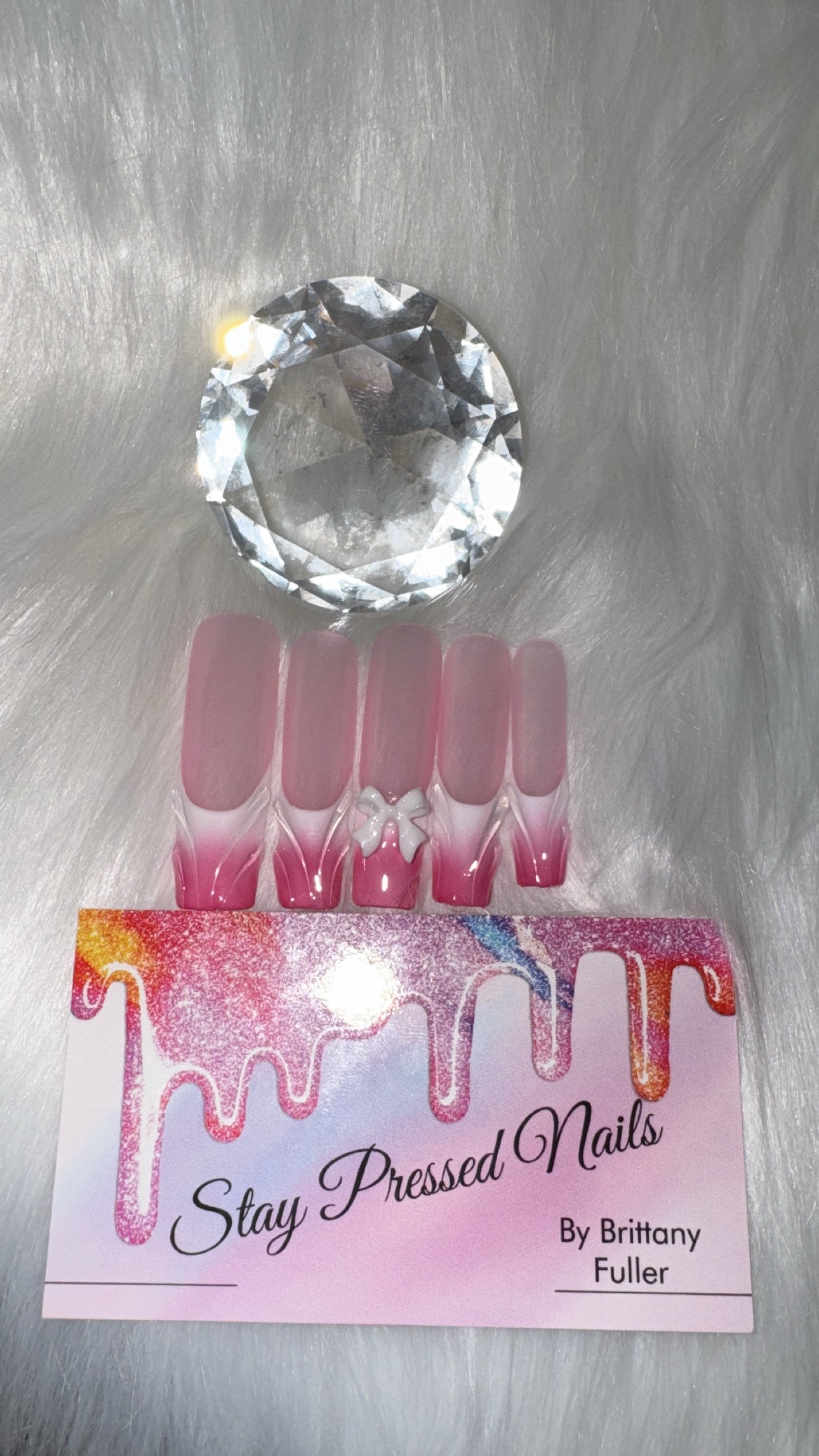 Sheer Pink Ombre Press On Nails Size  Medium