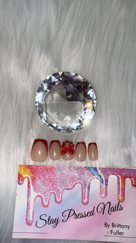 Extra Short Red Cheetah Press On Nails size Medium